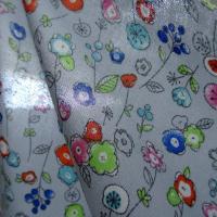 Popeline coton fond gris perle fleurs pretty 5