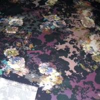 bengaline coton lycra noir prune motif oeillets 2