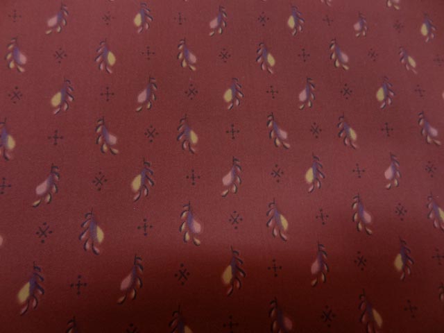 Popeline coton lycra rouge bordeaux motif provence 2 