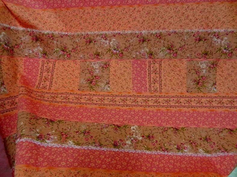 Popeline coton mandarine motif liberty patchwork 1