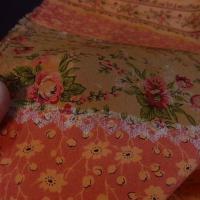 Popeline coton mandarine motif liberty patchwork 3 