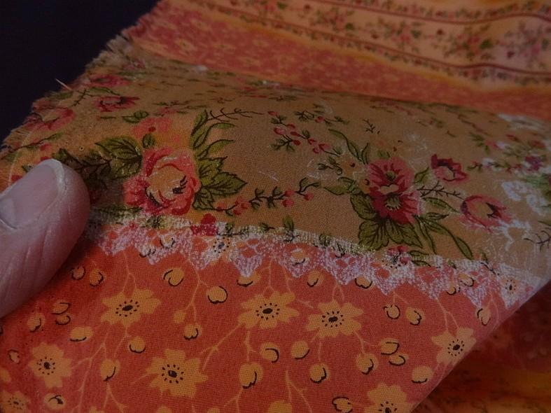 Popeline coton mandarine motif liberty patchwork 3
