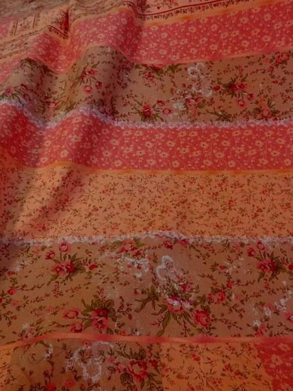 Popeline coton mandarine motif liberty patchwork 5 