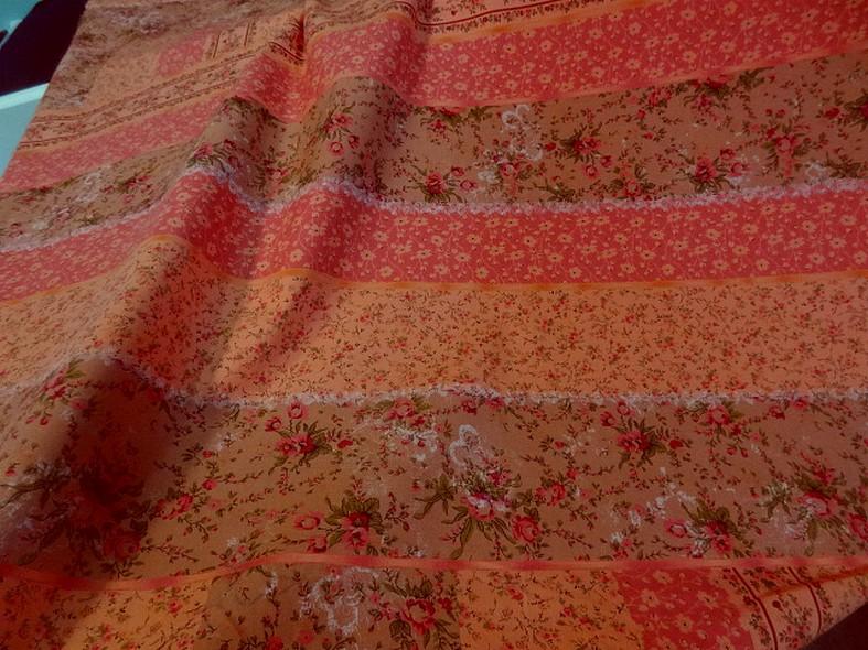 Popeline coton mandarine motif liberty patchwork 5