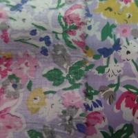 Popeline coton mauve imprime liberty fleurs rose gris vert et bleu5