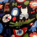 Popeline coton noir motifs animaux 1