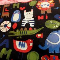 Popeline coton noir motifs animaux 4 