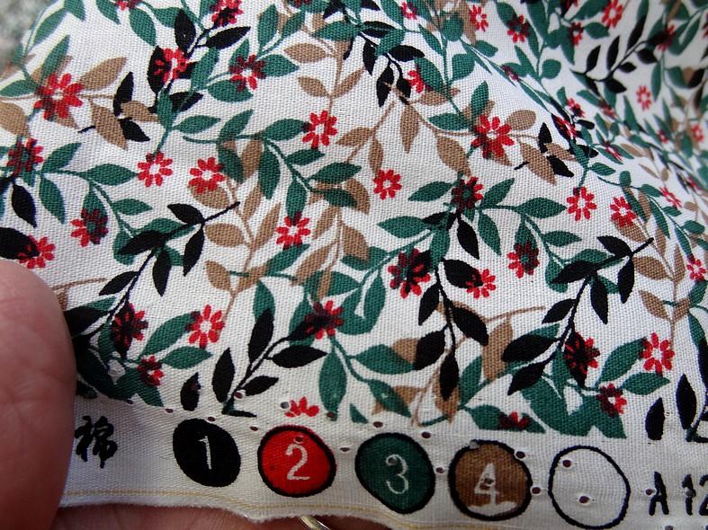 Popeline coton petit feuillage vert sapin et taupe 2