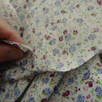 Popeline coton petites fleurs prune et gris bleu 5 
