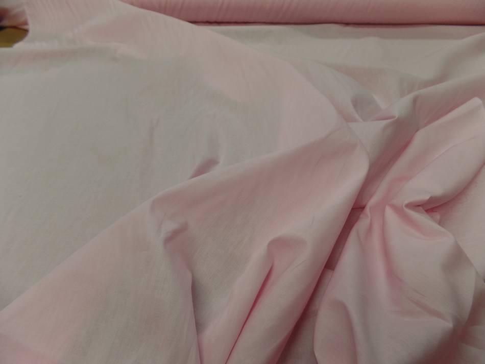 Popeline coton uni ton rose clair2