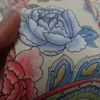 Popeline fond ecru fleurs type provencal 5 