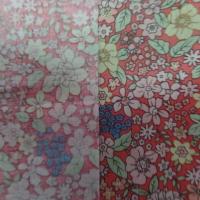 popeline ton saumon imprimé liberty fleurs ,jaune et rose et bleu