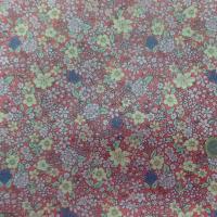 popeline ton saumon imprimé liberty fleurs ,jaune et rose et bleu