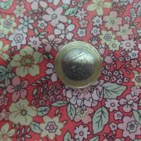 popeline ton saumon imprimé liberty fleurs ,jaune et rose et bleu