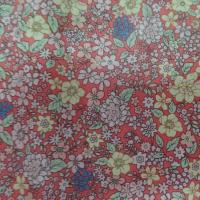 popeline ton saumon imprimé liberty fleurs ,jaune et rose et bleu