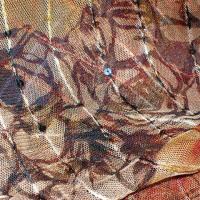 Resille beige feu motif fleuri raye de sequins 4 
