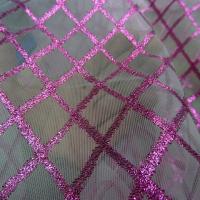 Resille blanche a motifs lurex rose magenta 1 