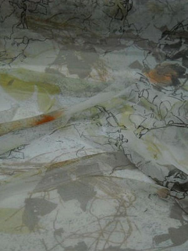 Resille blanche motif coquelicot 1