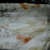 Resille blanche motif coquelicot 2 
