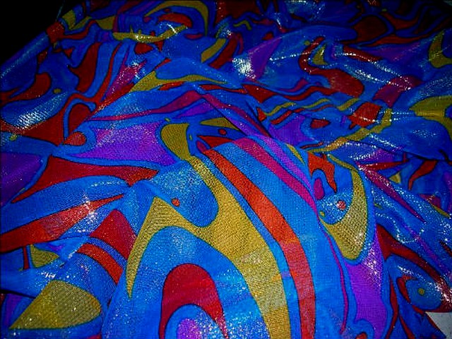 Resille bleu roi lurex motifs modernes 3