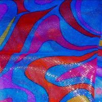 Resille bleu roi lurex motifs modernes 4 