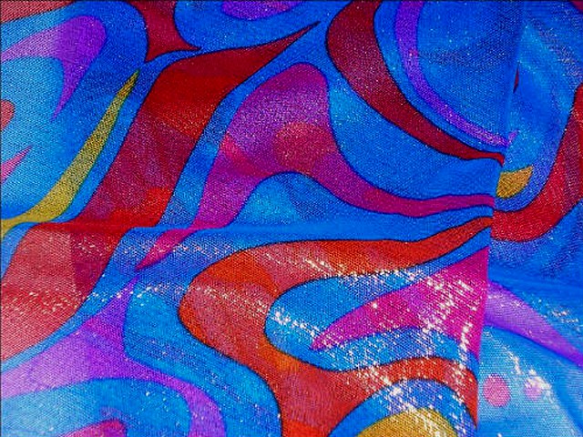 Resille bleu roi lurex motifs modernes 4