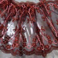 Resille brodee et festonnee rouge brique et capucine 2