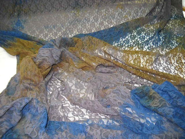 Resille dentelle chatain bleu ocre 2