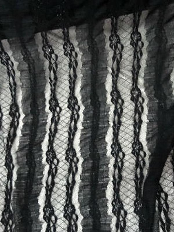 Resille dentelle lycra noire rayee lurex 1 