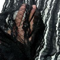 Resille dentelle lycra noire rayee lurex 2 