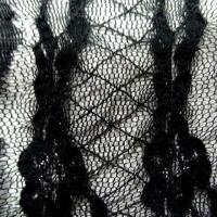 Resille dentelle lycra noire rayee lurex 4 