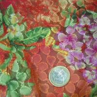 Resille dentelle lycra orange et vert 3