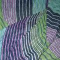 Resille dentelle patchwork de rayures glycine bleu tilleul 