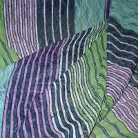 Resille dentelle patchwork de rayures glycine bleu tilleul