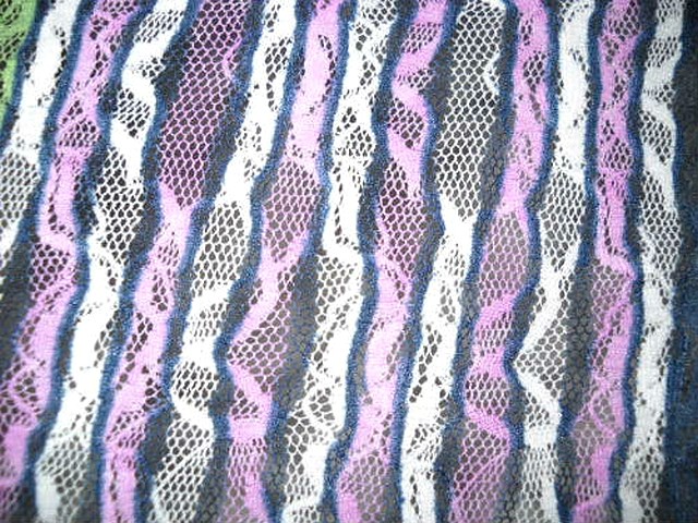 Resille dentelle patchwork de rayures glycine bleu tilleul 2