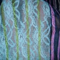 Resille dentelle patchwork de rayures glycine bleu tilleul 3