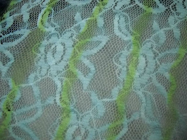 Resille dentelle patchwork de rayures glycine bleu tilleul 4