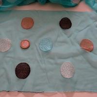 Resille elastique turquoise brodee bulles 1