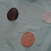 Resille elastique turquoise brodee bulles 2 