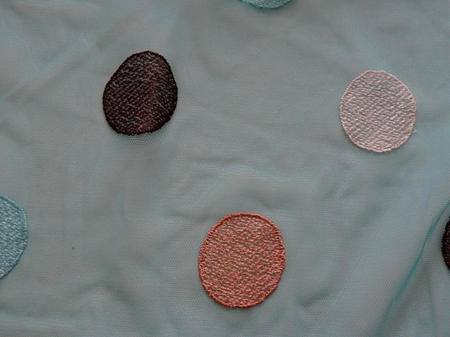 Resille elastique turquoise brodee bulles 2