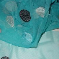 Resille elastique turquoise brodee bulles 3 