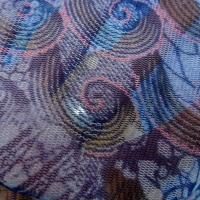 Resille en camaieu de bleus fleurs et volutes 4 
