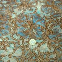 Resille fleuri teinte miel et bleu denim 1 
