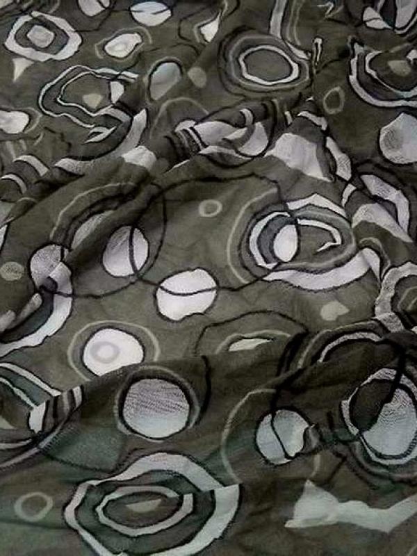 Resille kaki motifs cercles froisse permanent 1 