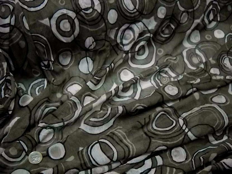 Resille kaki motifs cercles froisse permanent 2