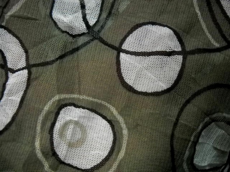 Resille kaki motifs cercles froisse permanent