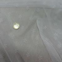 Resille lycra blanc motif tisse fleurette 3 