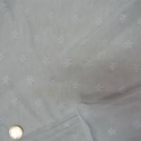Resille lycra blanc motif tisse fleurette 4 