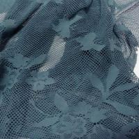 Resille lycra bleu persan motif fleuri 3