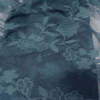 Resille lycra bleu persan motif fleuri 4